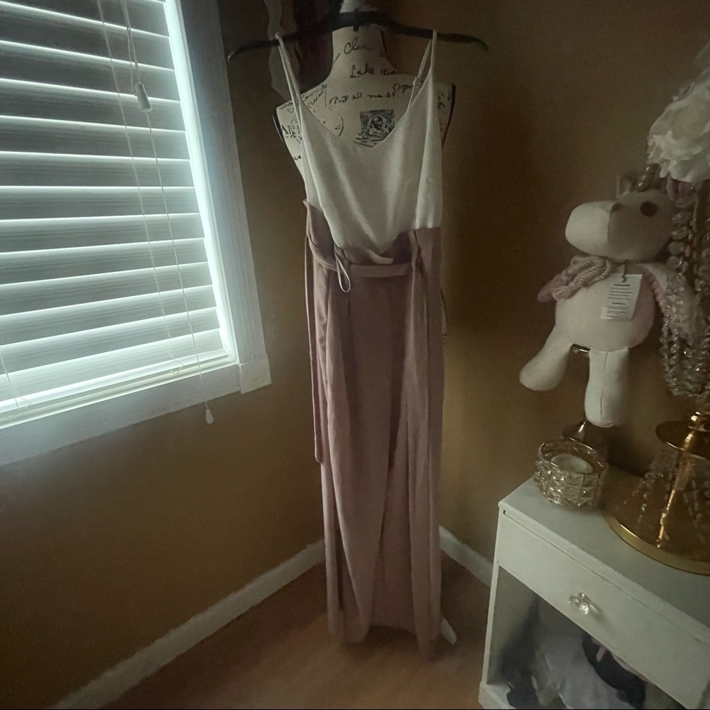 size: medium, She’s so Lucky jumpsuit - mauve/ Fashion Nova